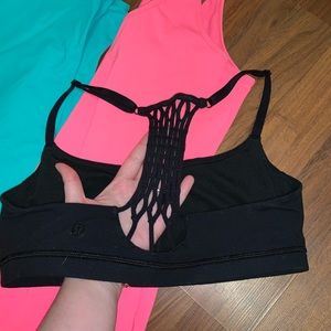 Lululemon black net bra 6 vguc